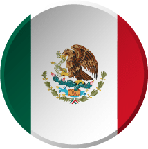 Round Mexico Flag